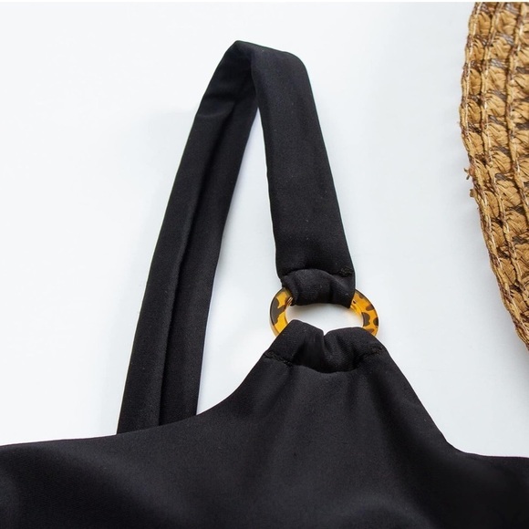 NWOT black monokini leopard rings - size XL - Picture 4 of 9